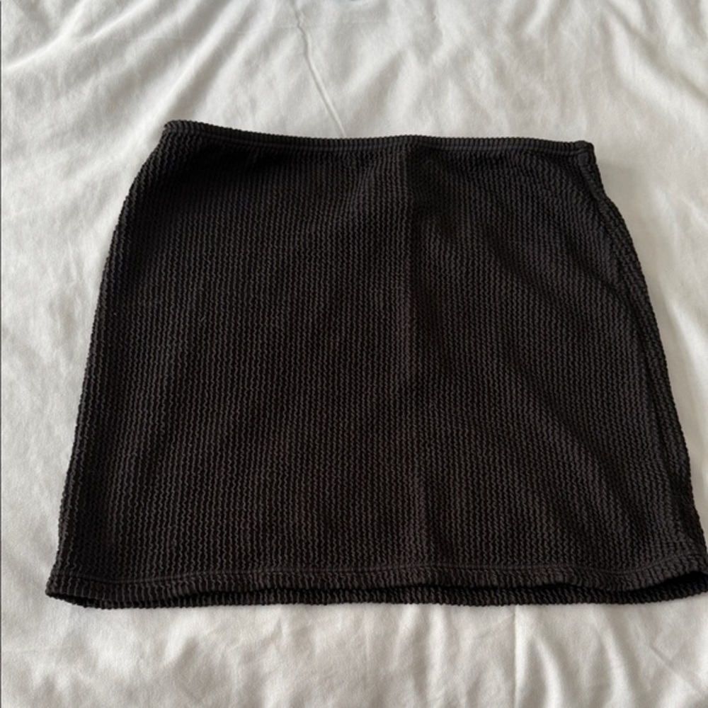 No Boundaries Black Textured Pencil Skirt- swim